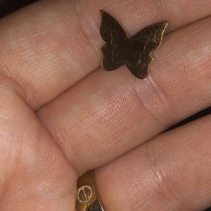 Butterfly stud gold tone earrings